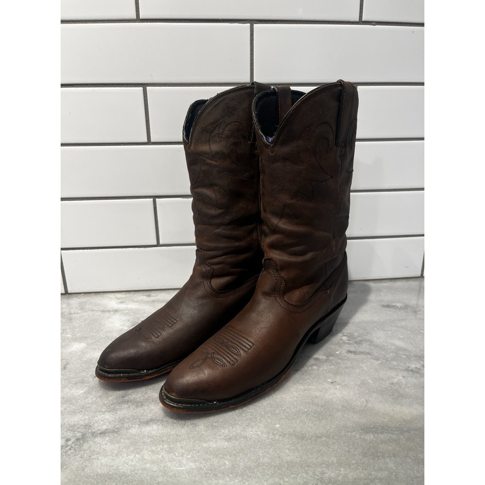 Durango‎ Tan Leather Slouch Heeled Western Boots Women's Size 9 Preowned
